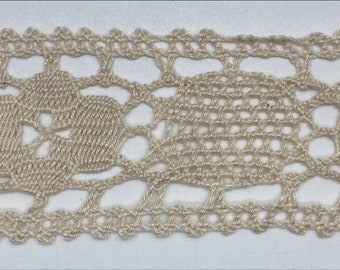 Natural 45mm Cluny Lace galloon trim