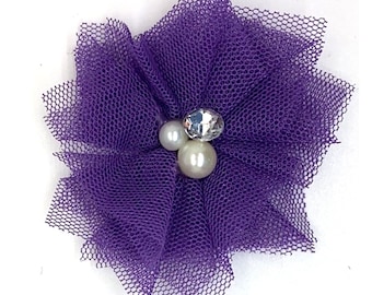 Net Corsage Motif with Pearls and Diamante Pack of 2