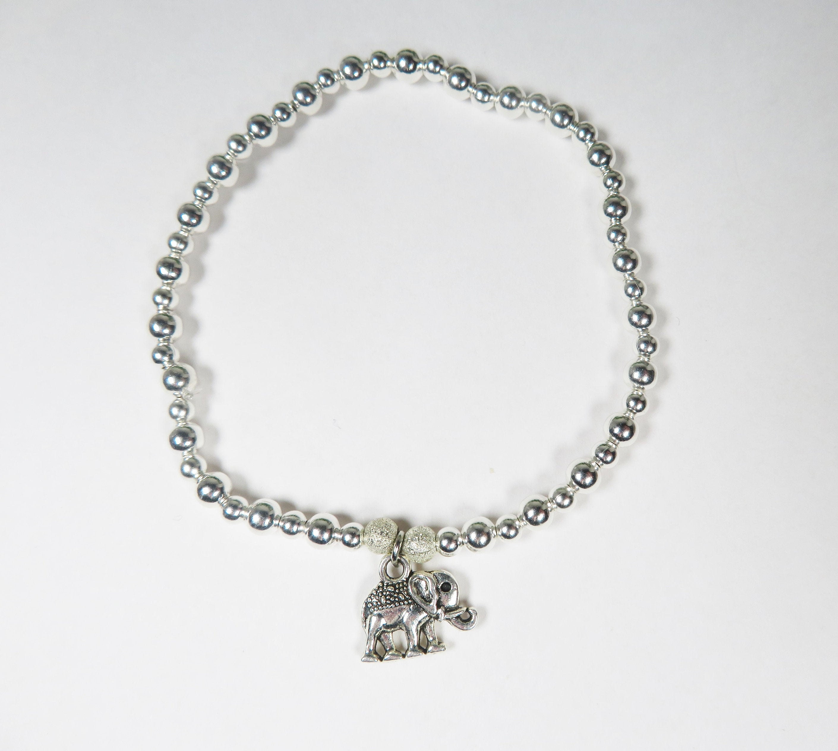 XIANNVXI Braccialetto con elefante, idea regalo per donne, con perline di cristallo, braccialetto portafortuna, regalo per donne, compleanno, Natale, 2.2 inches, Cristallo, Cristallo