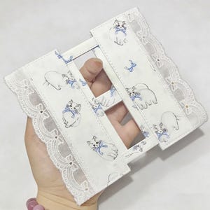Inserto de agenda de tela de algodón hecha a mano A6, separador de papel para carpeta de anillas M5, recambio para cuaderno A7, inserto para diario con estampado de gato y encaje.