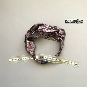100% Natural Mulberry Silk Headband 22 momme, Hair Scrunchies for Option, Birthday/ Bridal/  Wedding Gift (Leopard Pattern)