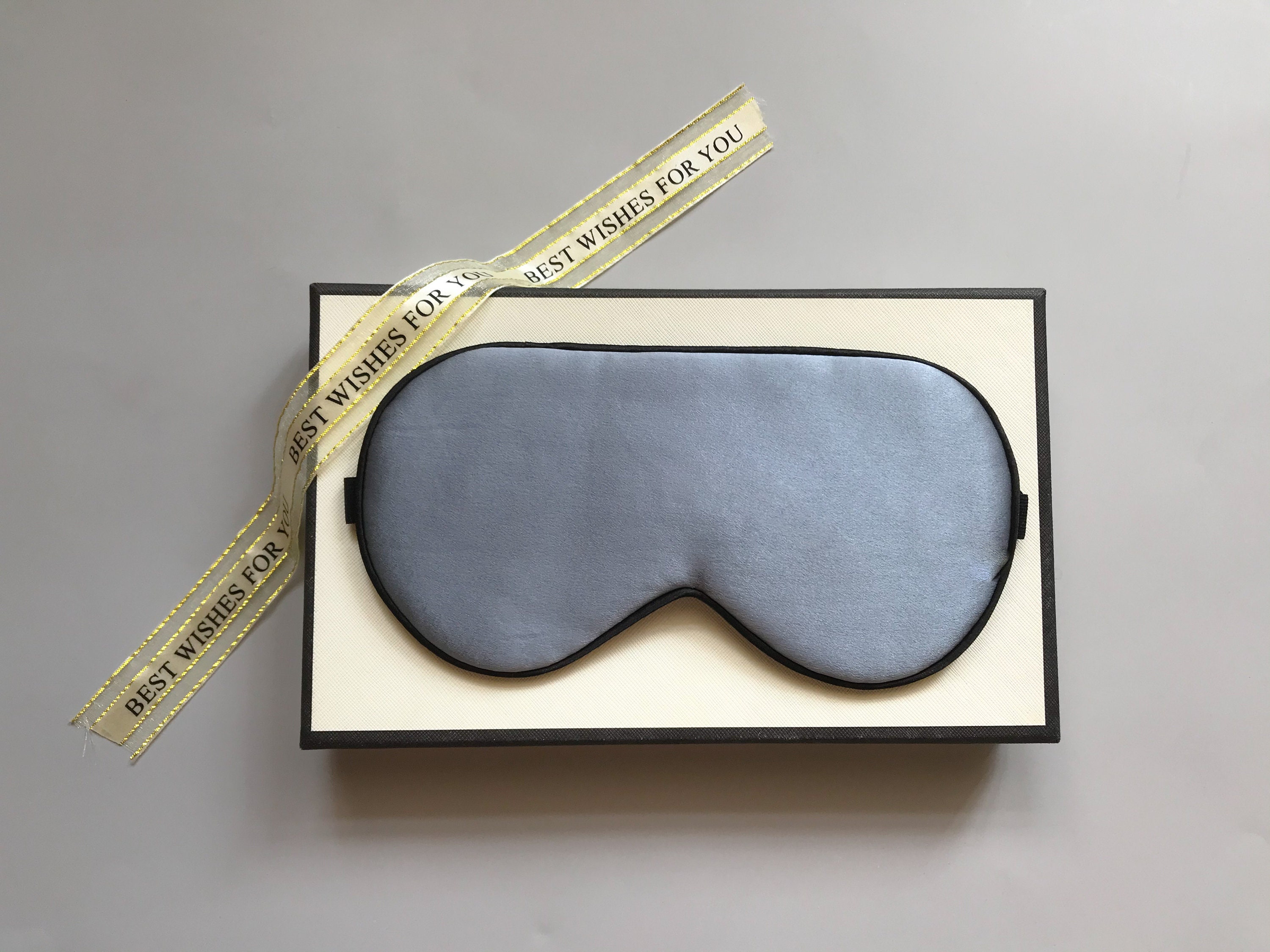 Natural Mulberry Silk Eye Mask, Sleep Mask, Gift for Him/ Her (Silvery Grey)