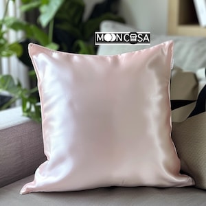 Custom Embroidery Natural Mulberry Silk Cushion Cover 22 momme, Silk Cushion Case, Silk Pillowcase, Home Decor/ Baby Shower/ Birthday Gift