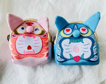Handmade Owl Keychain Wallet, Plushie Keychain Coin Purse, Decorative Keychain, Cute Keychain for Kids, Zipper Coin Pocket for Her
