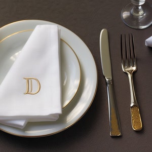 Custom Embroidery Linen Wedding Napkin, Table Linen Napkin, Personalized Initials Napkin, Hemstitched Linen Napkin, Napkin for Wedding Party