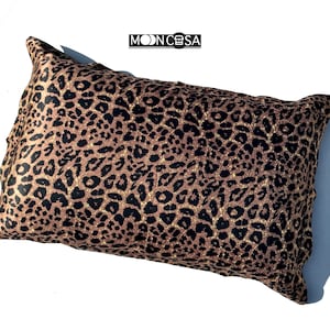 Funda de almohada de satén para dormir con cierre de sobre, regalo de boda, cumpleaños o Año Nuevo (estampado de leopardo)