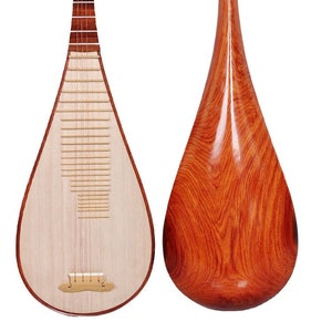 OrientalMusicSanctuary Concerto Soloist&#39;s Cambodian Dalbergia Rosewood Pipa - Chinese Lute BIWA for Solo Performers