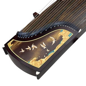 OrientalMusicSanctuary LIANGYIN Black Sandalwood Veneer Full Sized Guzheng - Startled Flight  - For Serious Performers