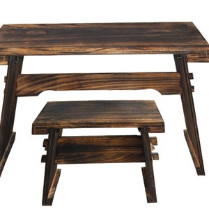 OrientalMusicSanctuary ACOUSTIC Paulownia Guqin Table Gu Qin Stand - WITH BENCH