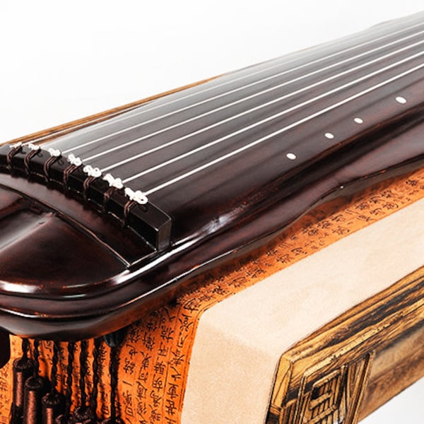 OrientalMusicSanctuary JIAOYE (Banana Leaf Design) Reclaimed Century Old Fir Guqin for Advanced Performers