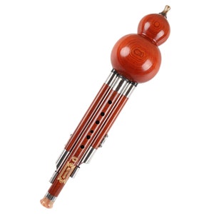 OrientalMusicSanctuary Professional Cambodian Rosewood Hulusi - Chinese Curcubit Gourd Flute