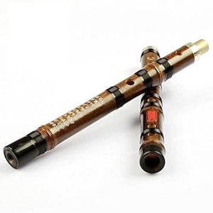 OrientalMusicSanctuary Black Bamboo (Purple Bamboo) Dizi Flute for Advanced Performers