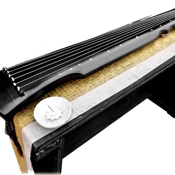 OrientalMusicSanctuary Lacquered Aged Paulownia Guqin - 7-string Chinese Zither (Fuxi Style)
