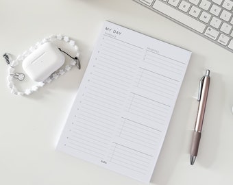 Bloc de notas diario A5, agenda minimalista y lista de tareas pendientes