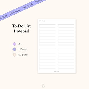 To Do List Desk Pad, Minimal To Do Notepad, Daily Planner Notepad, A5 Desk Planner, To Do List with 50 Tear-Off Sheets