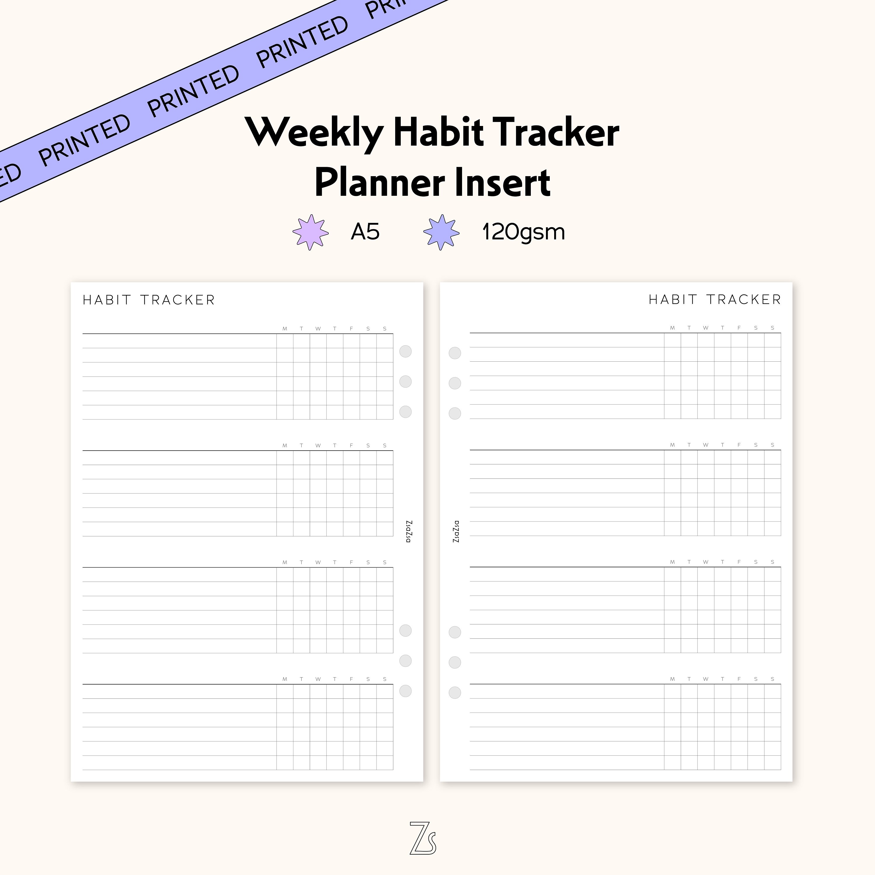 Habit Tracker, Monthly Habit Tracker, A5 Planner Inserts, A4, Letter Size, Planner  Refill, Planner Binder, Planner Pages, Planner Design –