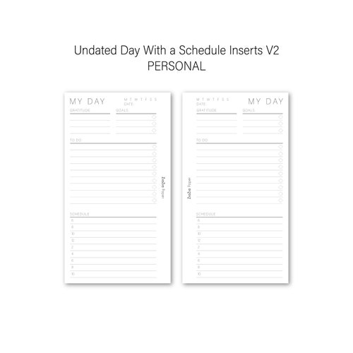 PRINTED Day on One Page Personal Planner DO1P Personal Daily | Etsy
