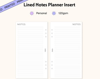 Personal Size Printed Notes Planner Insert Pages, Printed Planner Inserts, Personal Filofax Inserts, Personal Size, Filofax Refills