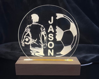 Personalized Soccer Night Light for Kids - Custom Night Light - Soccer Room Decor - Acrylic Night Light - LED light - Kids Room Decor