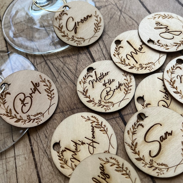 Wine Glass Tags for Rustic Wedding Etsy