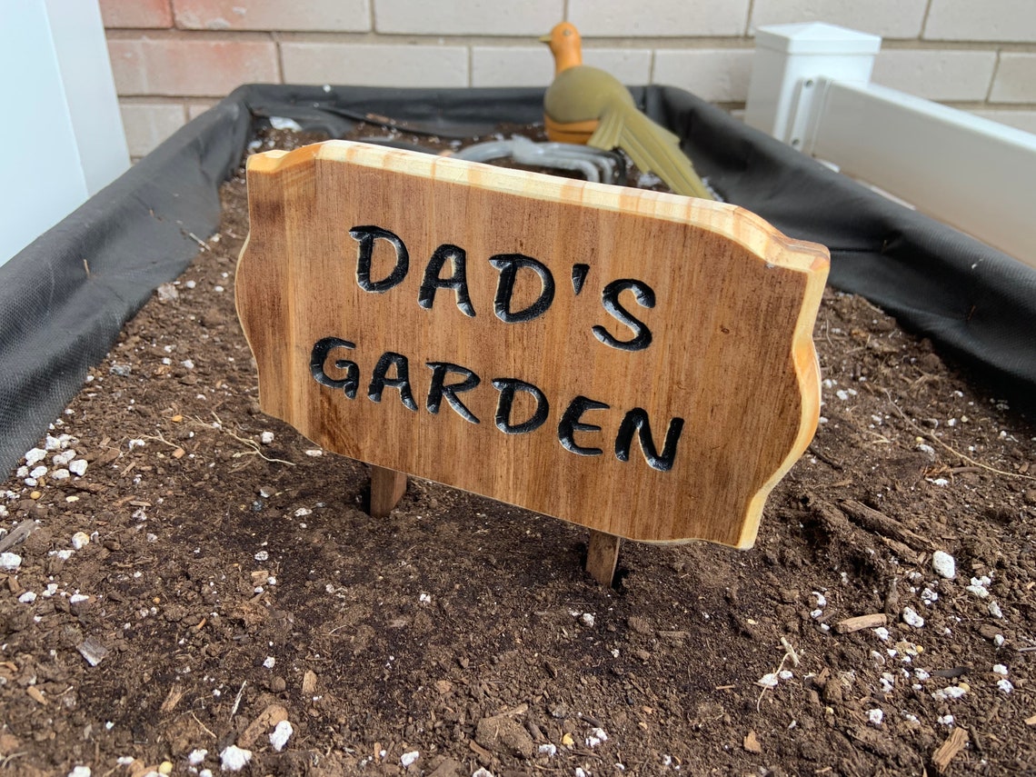 Decorative Wooden Garden Sign Dad's Garden Sign Yard | Etsy