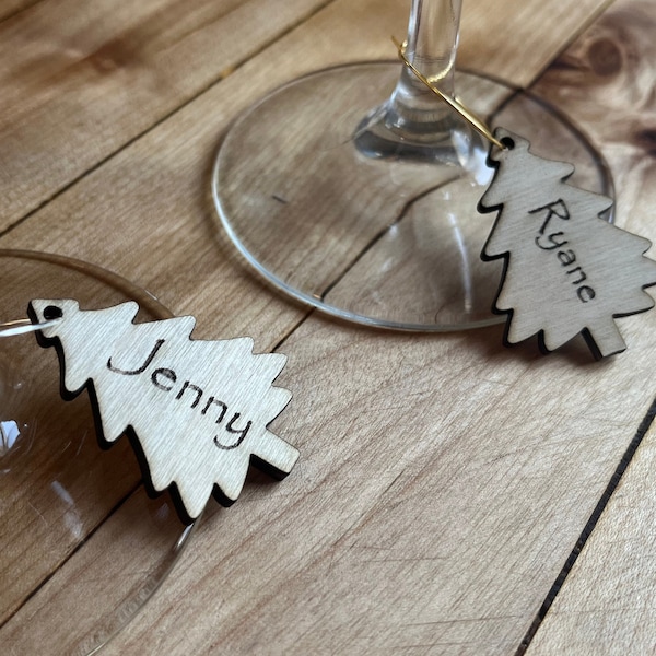 Christmas Wine Charms -Personalized Wine Charms -Christmas Place Settings -Christmas Name Tags -Christmas Gift Tags -Christmas Decoration