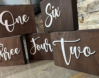 Rustic wooden table numbers - Rustic Wedding Decor - Wedding Table Numbers - Rustic Theme -Wedding Centerpieces -Number Signs -Table Setting