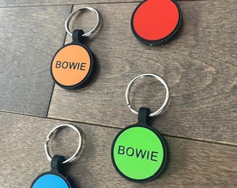 Personalized Simplistic Circular Silicone Pet Tag - Dog Tag -Custom Dog Tag -Dog Collar -Engraved Dog Tag -Pet Tag -Dog Name Tag -Pet ID Tag