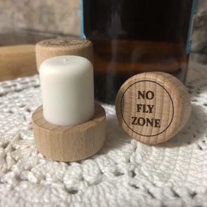 No Fly Beer Bottle Stopper • Engraved Cork Plug • Funny Beer Gift for Men