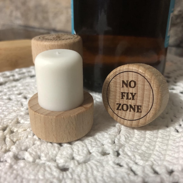 Tapón para botella de cerveza "No Fly" • Tapón de corcho grabado • Regalo divertido para amantes de la cerveza