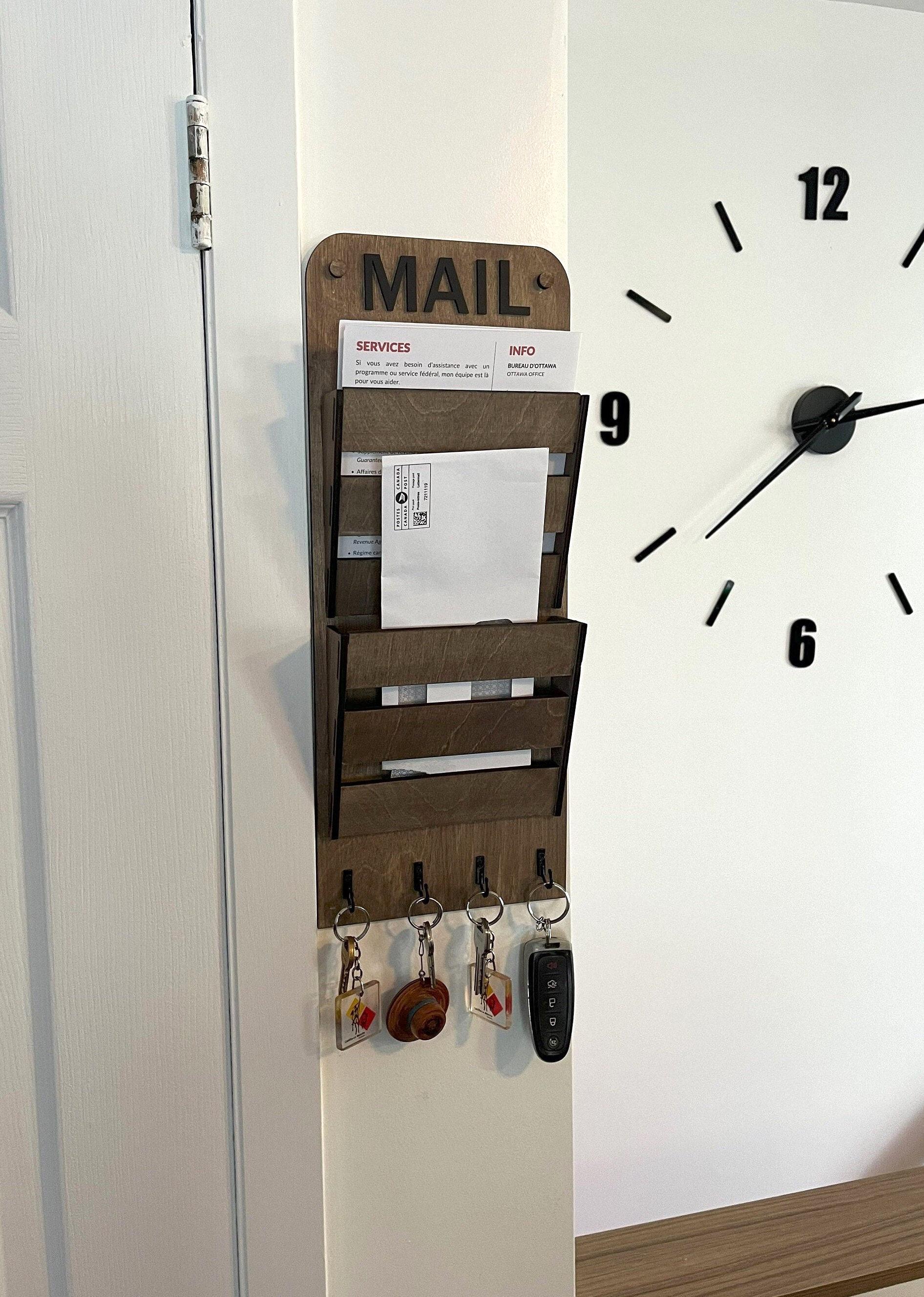 Entryway Wooden Mail and Key Organizer - Home Decor - Farmhouse Decor- Letter Storage - Entryway Decor - Wall Mail Organizer - Key Holder