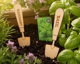 Personalized Wooden Garden Markers, Custom Herb & Vegetable Plant Labels, Garden Gifts