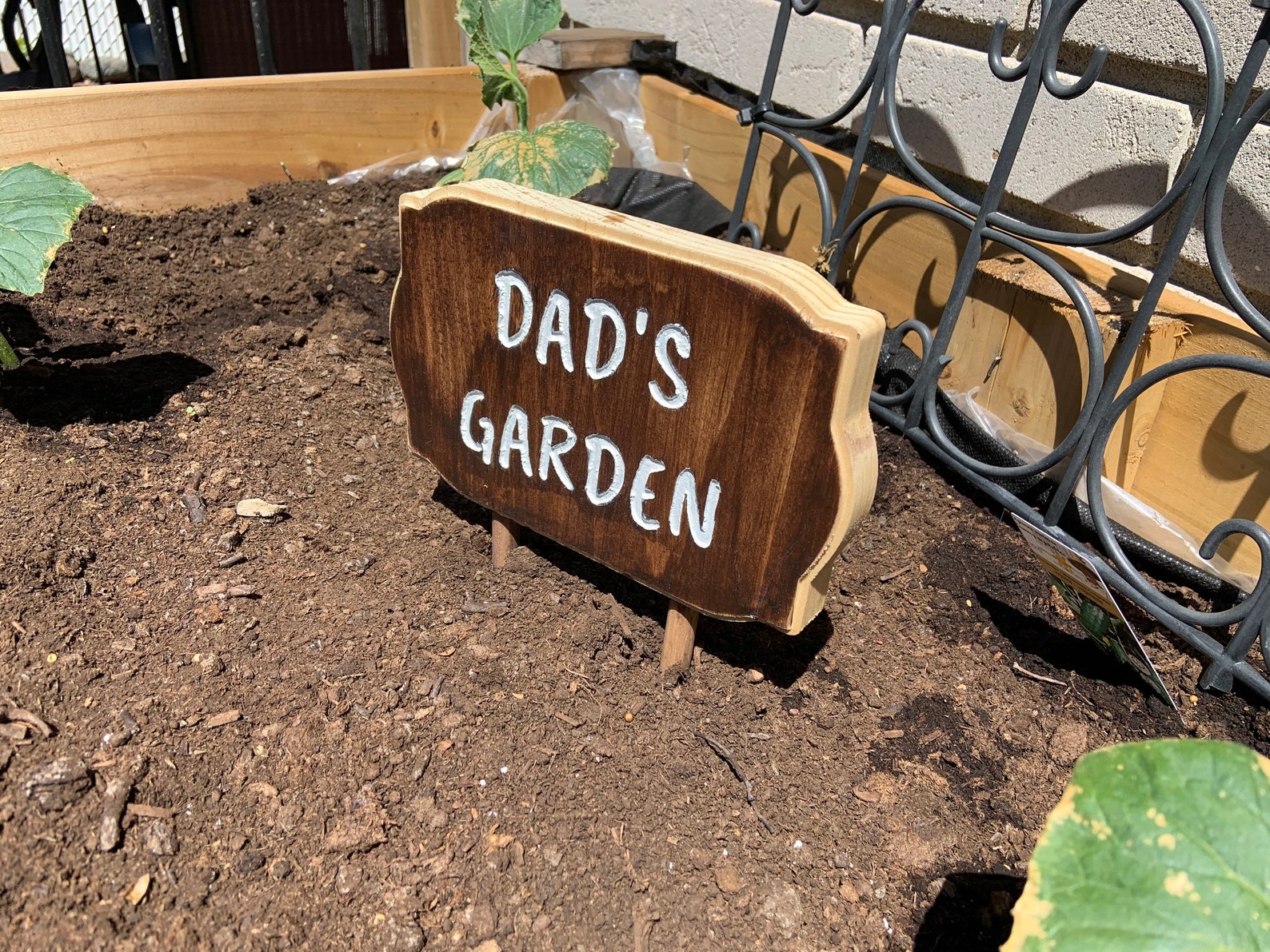 Decorative Wooden Garden Sign Dad's Garden Sign Yard | Etsy