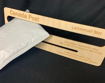 Canada Post Lettermail Slot Sizer - Slot of Doom - Canadian Mail Slot - Lettermail Guide Slot - Mail Slot Reference - Lettermail Sizer