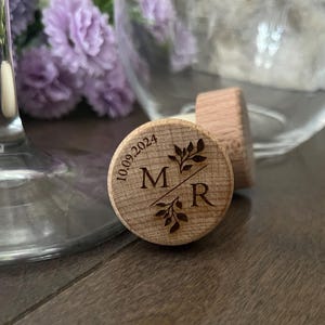 Custom Split Monogram Wine Stopper -Personalized Wine Cork -Rustic Wedding Decor-Wedding Favors-Wedding Wine Favors-Bridal Shower Favor