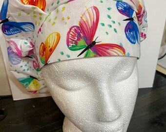 Female scrubcap - white butterflies