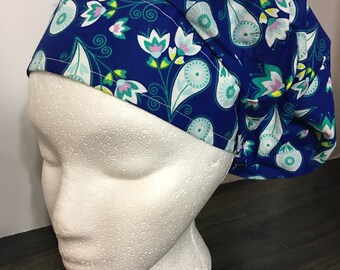 Female scrubcap - royal paisley