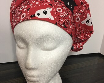 Female scrub cap - bandana puppies