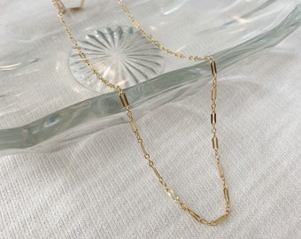 14K Gold Filled Sequin Necklace, Dainty Gold Necklace, Shimmer Chain, Delicate Necklace, Simple Chain for Women, Thin Layering Necklace