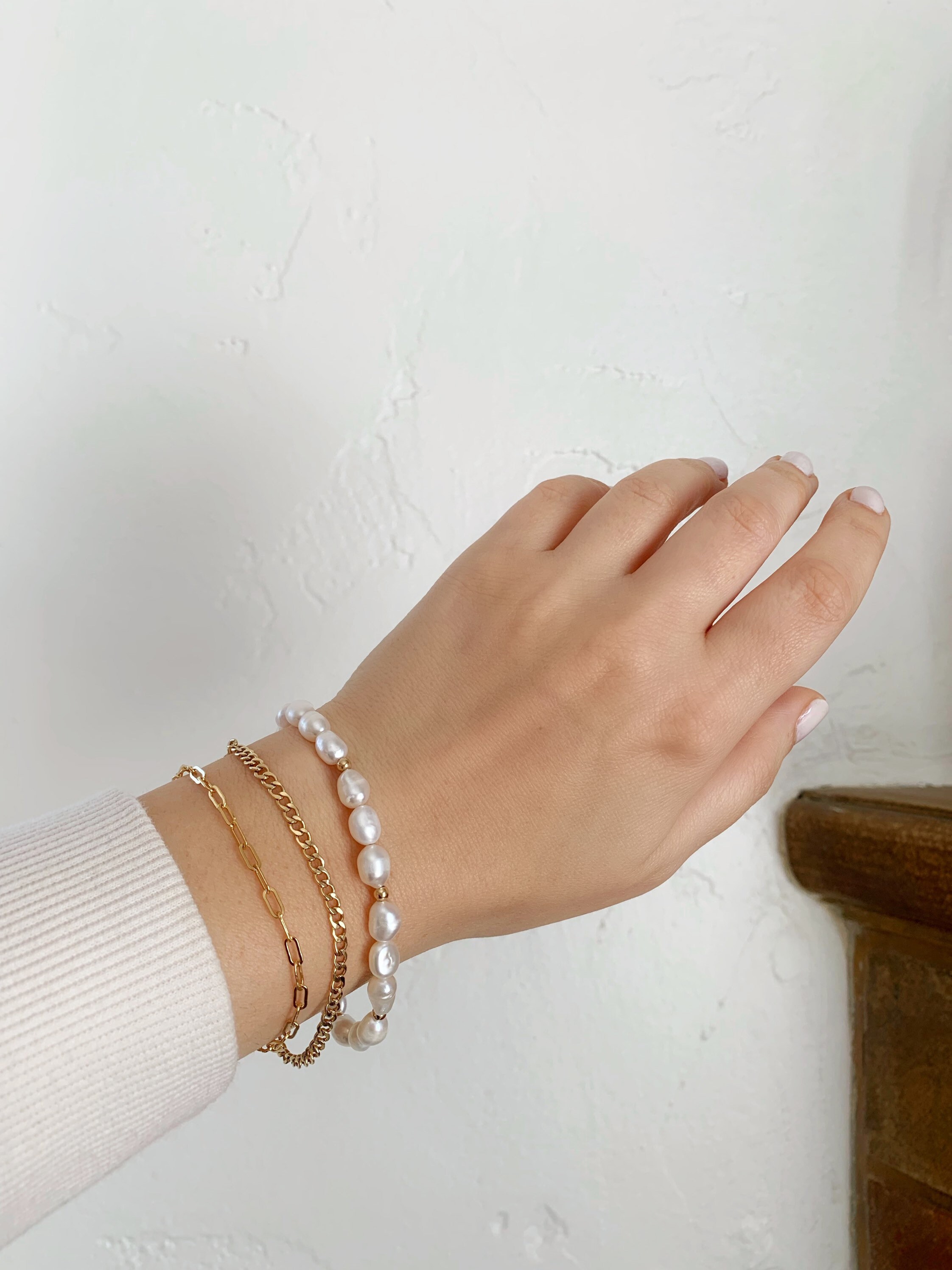ブレスレット LESS IS MORE Freshwater Pearl Bracelet 14K Gold Field Magnet ブレスレット LESS IS MORE Freshwater Pearl Bracelet 14K Gold
