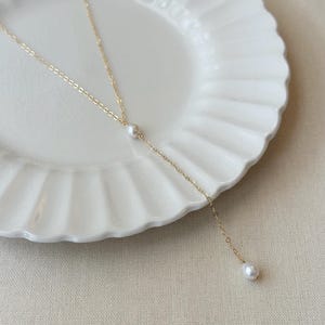 14K Gold Filled Single Pearl Necklace, Freshwater Pearl