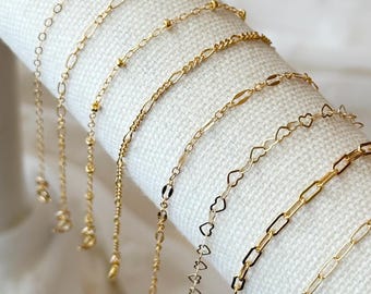 14K Gold Filled Dainty Chain & Link Bracelets, Gold Layering Bracelet, Delicate Bracelet, Minimalist Jewelry, Gifts for Her