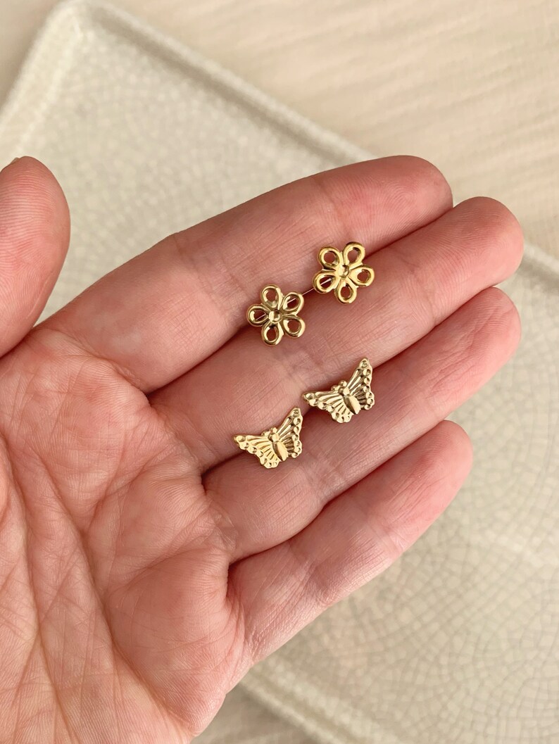 Daisy Stud Earrings 14K Gold Filled Small Flower Earrings Etsy