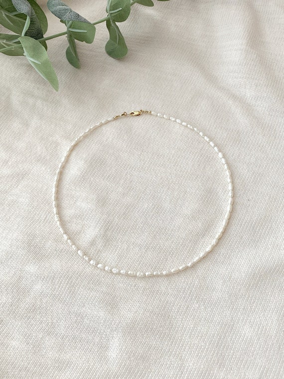 Tiny Pearl Necklace 14K Gold Filled or 925 Sterling Silver - Etsy