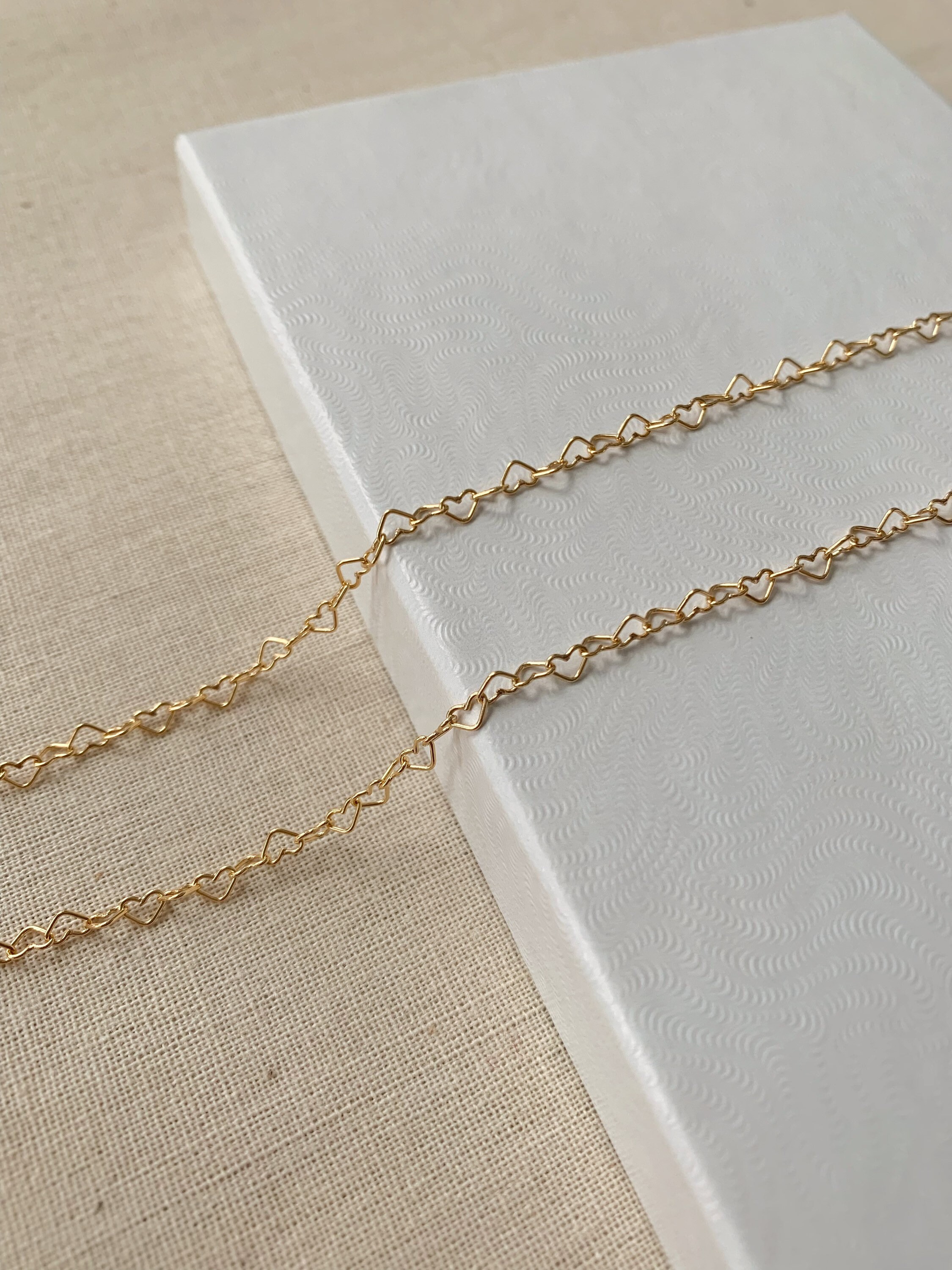 14K Gold Heart Chain Bracelet Gold Filled Heart Bracelet Etsy