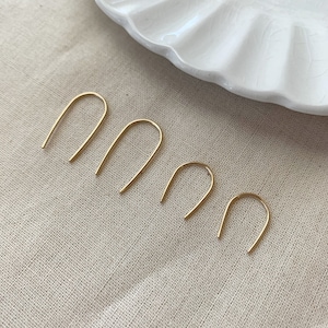 14K Gold Filled Threader Earrings, U Threader Earrings, Everyday Earrings, Minimalist Gifts, Horseshoe Threader, Dainty Gold Earrings