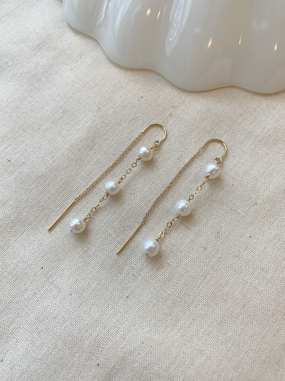SPS Threader Earrings Pearl main image 1
