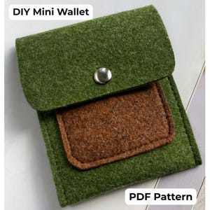 DIY Felt Wallet Pattern Mini Wallet PDF Card Holder Sewing Pattern  Beginner Friendly  Instant Download