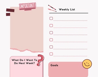 Weekly Planner Printable, Minimalist Weekly Schedule, Week At a Glance, Weekly Organizer, Office Planner, Desk Planner, A4/Letter