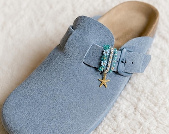 3er Set handgemachte Schuh Charms echt vergoldet für Birkenstock Boston & Clogs